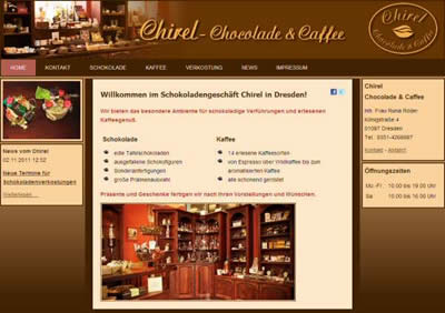 Webseite durchsuchen: Chirel Schokolade und Kaffee in Dresden
